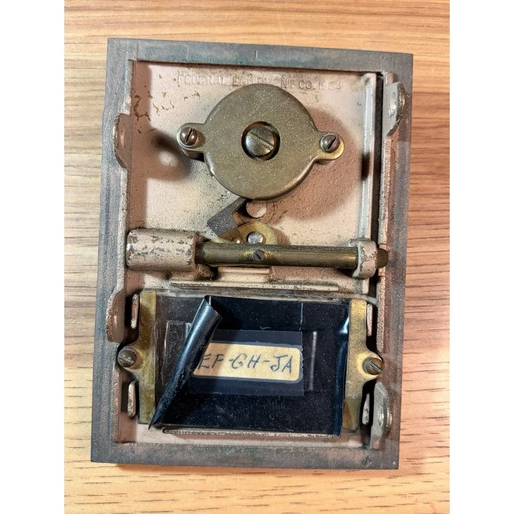 Vintage US Post Office Brass PO Box Door Dial Combo 1964 5